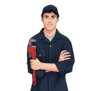 Plumber inspecting kitchen pipes in a UK home