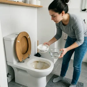 baking soda vinegar toilet unblock natural drain cleaning