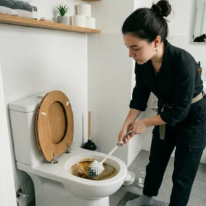 Use a Toilet Brush For toilet drain cleaning