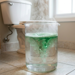 hot water and dish soap method to unblock toilet clog