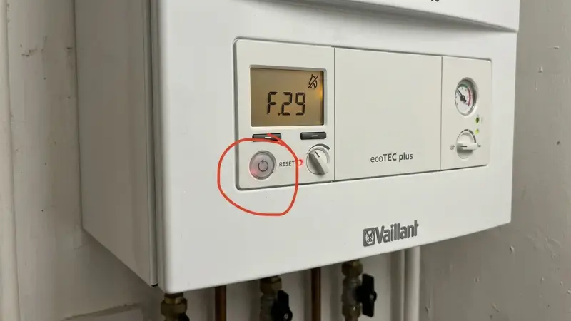 Vaillant boiler reset button location