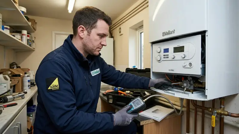 check gas supply Vaillant boiler UK