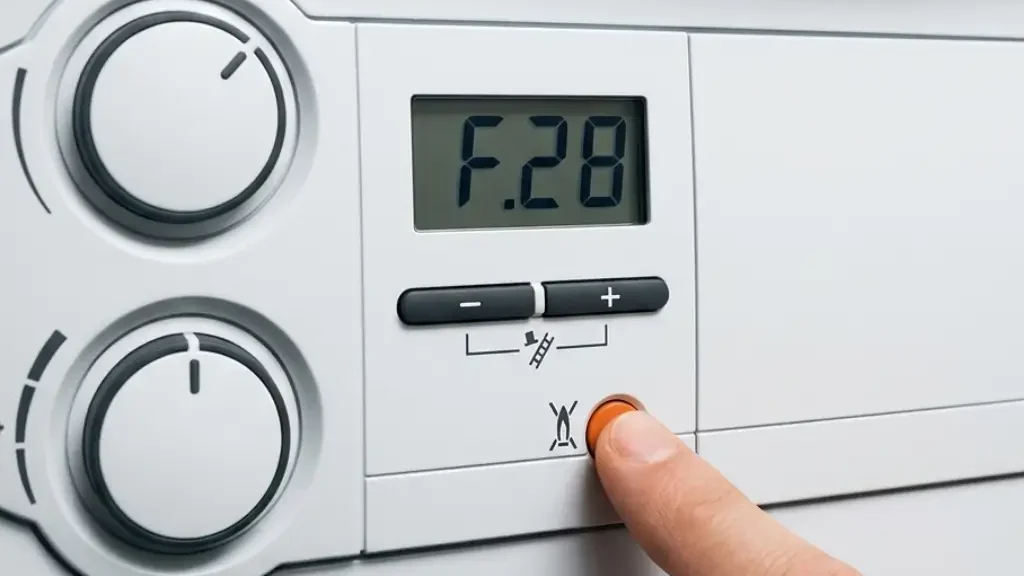 how to reset Vaillant boiler F28 error reset button